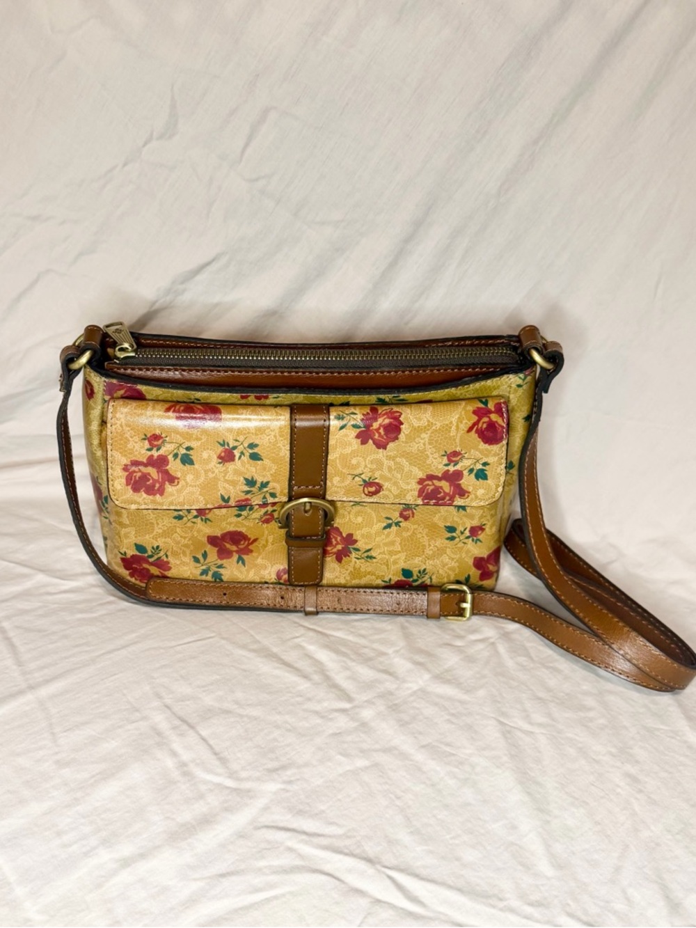 Patricia Nash Montana Collection Leather Maisie Flap Crossbody